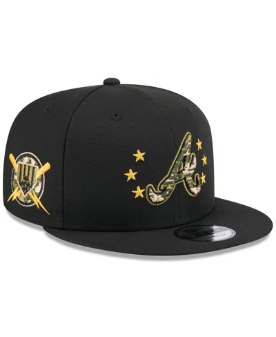 New Era Men's Black Atlanta Braves 2024 Armed Forces Day Low Profile 9fifty Snapback Hat