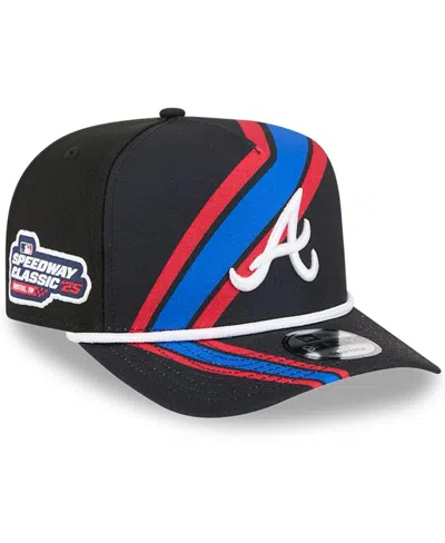 New Era Men's Black Atlanta Braves 2025 Mlb Speedway Classic Fashion Pack A-frame 9fifty Snapback Hat