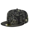 New Era Men's Black Atlanta Braves 59fifty Day Allover Fitted Hat In Black