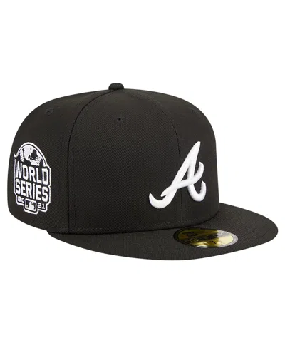 New Era Men's Black Atlanta Braves Logo 59fifty Fitted Hat