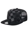 New Era Men's Black Atlanta Braves Score Check A-frame Trucker 9fifty Snapback Hat In Black
