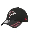 New Era Men's Black Atlanta Falcons Visor Hit 39thirty Flex Hat In Black
