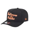 New Era Men's Black Baltimore Orioles Chainstitch 9fifty A-frame Snapback Hat In Black