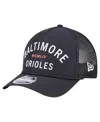 New Era Men's Black Baltimore Orioles Minimalist 9forty A-frame Adjustable Hat