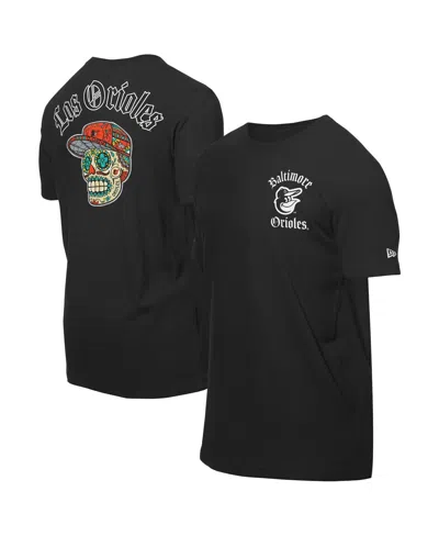 New Era Men's Black Baltimore Orioles Sugar Skulls T-shirt