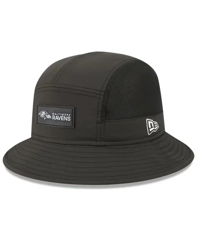 New Era Men's Black Baltimore Ravens 2025 Sideline Bucket Hat