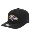 New Era Black Baltimore Ravens Basic 9fifty Adjustable Snapback Hat In Black