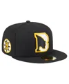 New Era Men's Black Boston Bruins Deceptor 59fifty Fitted Hat In Black