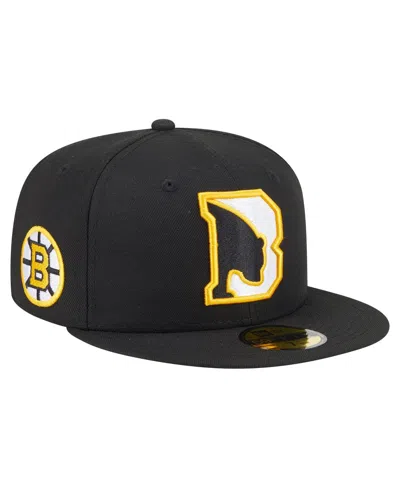 New Era Men's Black Boston Bruins Deceptor 59fifty Fitted Hat