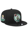 New Era Men's Black Boston Celtics Logo 18x Champs 9fifty Snapback Hat In Black