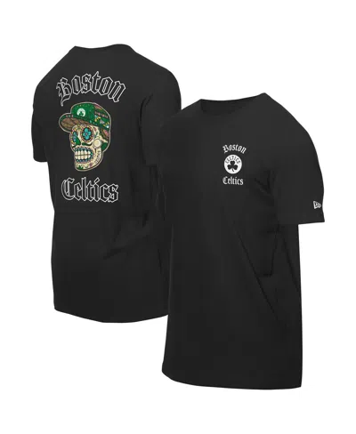 New Era Men's Black Boston Celtics Sugar Skulls T-shirt