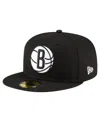 New Era Men's Black Brooklyn Nets 59fifty Fitted Hat
