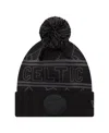 New Era Men's Black Celtic Sport Cuffed With Pom Knit Hat In Black