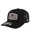 New Era Men's Black Charlotte Fc Labeled 9seventy Trucker Stretch-snap Adjustable Hat In Black