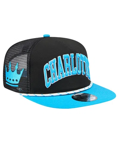 New Era Men's Black Miami Marlins Throwback Meshback Golfer Hat