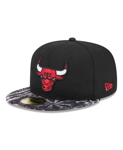 New Era Chicago Bulls Basic 2 Tone 59fifty Fitted Cap In Black