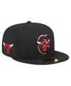 New Era Men's Black Chicago Bulls Deceptor 59fifty Fitted Hat In Black