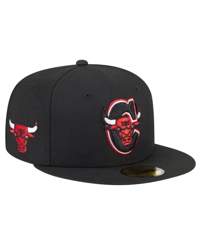 New Era Men's Black Chicago Bulls Deceptor 59fifty Fitted Hat