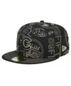 New Era Men's Chicago Cubs 59fifty Day Allover Fitted Hat In Black