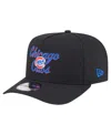 New Era Men's Black Chicago Cubs Chainstitch 9fifty A-frame Snapback Hat In Black