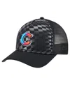 New Era Men's Black Chicago Cubs Gradient 9forty A-frame M-crown Trucker Adjustable Hat In Black