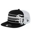 New Era Men's Black Chicago White Sox 9fifty A-frame Trucker Snapback Hat In Black