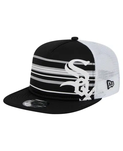New Era Men's Black Chicago White Sox 9fifty A-frame Trucker Snapback Hat