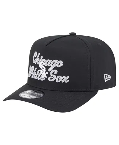New Era Men's Black Chicago White Sox Chainstitch 9fifty A-frame Snapback Hat