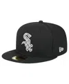 New Era Men's Black Chicago White Sox Checkered Undervisor 59fifty Fitted Hat In Black