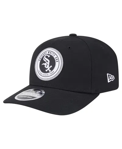 New Era Men's Black Chicago White Sox Circle Patch 9seventy Stretch-snap Hat