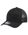 New Era Men's Black Chicago White Sox City Initial 9forty A-frame M-crown Adjustable Trucker Hat In Black