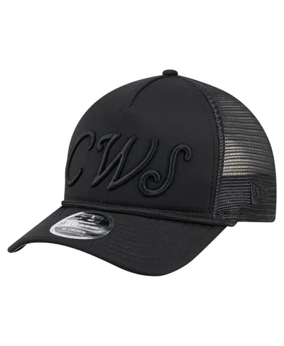 New Era Men's Black Chicago White Sox City Initial 9forty A-frame M-crown Adjustable Trucker Hat