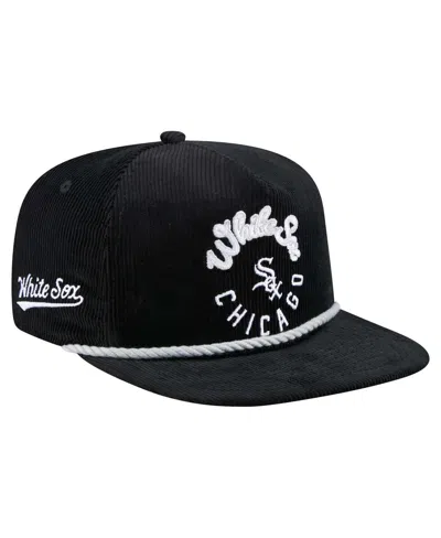New Era Men's Black Chicago White Sox Full Circle Corduroy Golfer Adjustable Hat