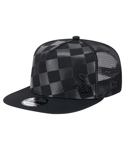 New Era Men's Black Chicago White Sox Score Check 9fifty A-frame Trucker Snapback Hat