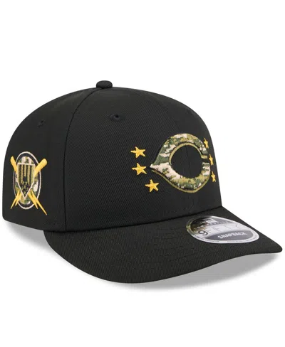 New Era Men's Black Cincinnati Reds 2024 Armed Forces Day Low Profile 9fifty Snapback Hat