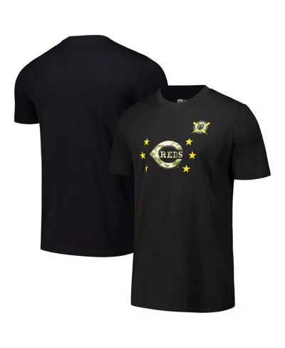 New Era Men's Black Cincinnati Reds 2024-armed Forces Day T-shirt