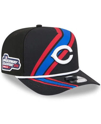 New Era Men's Black Cincinnati Reds 2025 Mlb Speedway Classic Fashion Pack A-frame 9fifty Snapback Hat