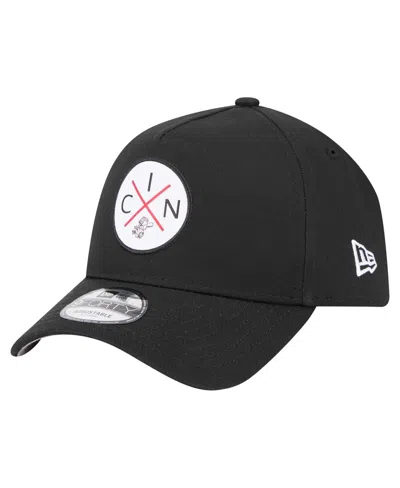 New Era Men's Black Cincinnati Reds 9forty A-frame Adjustable Hat