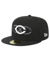 New Era Men's Black Cincinnati Reds Tri-hit 59fifty Fitted Hat In Black