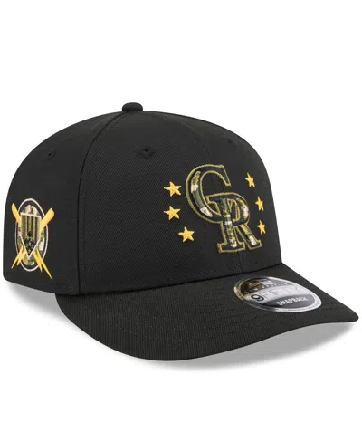 New Era Men's Black Colorado Rockies 2024 Armed Forces Day Low Profile 9fifty Snapback Hat