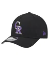 New Era Men's Black Colorado Rockies 9forty M-crown Adjustable Hat In Black
