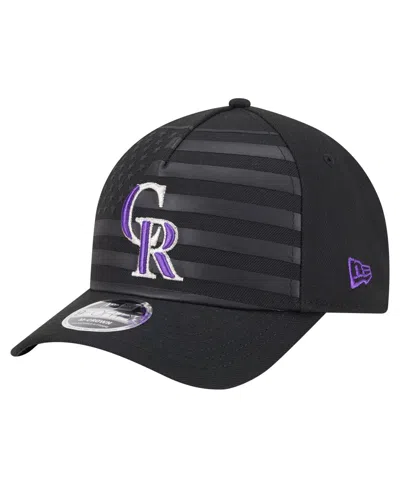 New Era Men's Black Colorado Rockies American Flag 9forty M-crown A-frame Adjustable Hat