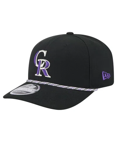 New Era Men's Black Colorado Rockies Multi-rope 9seventy Stretch-snap Hat