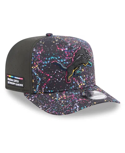 New Era Men's Black Detroit Lions 2025 Nfl Crucial Catch A-frame 9fifty Snapback Hat