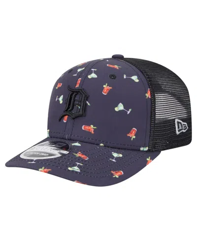 New Era Men's Black Detroit Tigers Adventure Drinks Pattern 9seventy Stretch-snap Hat