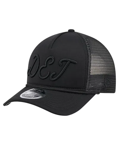 New Era Men's Black Detroit Tigers City Initial 9forty A-frame M-crown Adjustable Trucker Hat