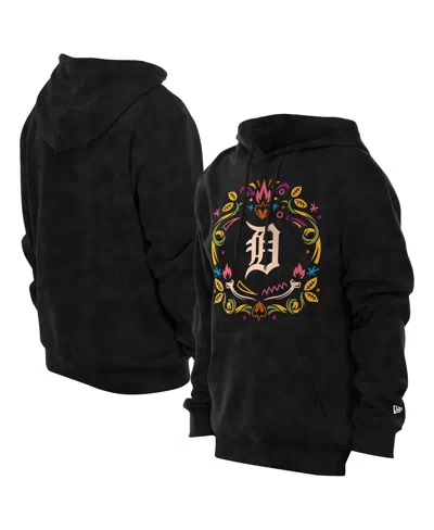 NEW ERA MEN'S BLACK DETROIT TIGERS DIA DE LOS MUERTOS BRUSHED FLEECE HOODIE