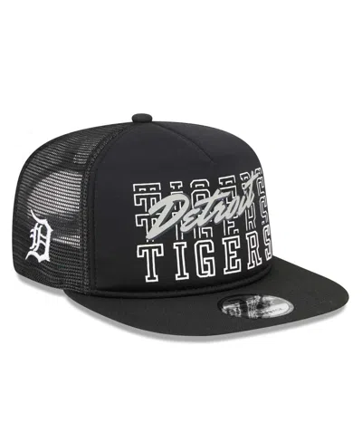 New Era Men's Black Detroit Tigers Street Team A-frame Trucker 9fifty Snapback Hat