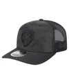 New Era Men's Black Florida Panthers Quilted Nylon 9seventy Adjustable Trucker Hat In Black