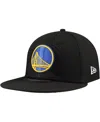 New Era Men's Black Golden State Warriors Blackout Shadow Logo 59fifty Fitted Hat In Black